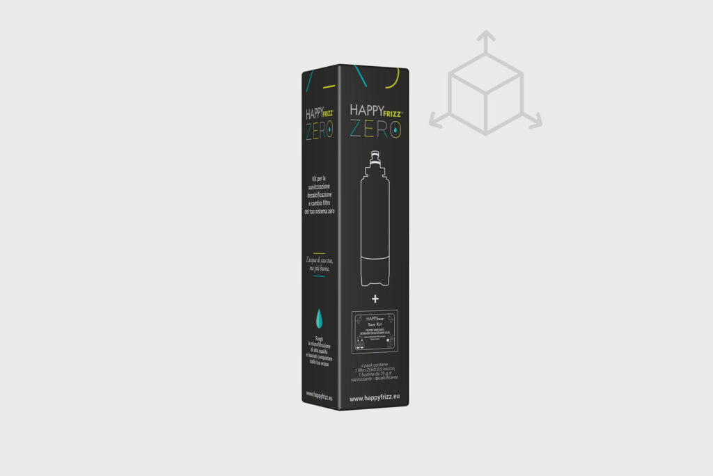 HappyFrizz Spa- Ideazione e simulazione 3D packaging GDO