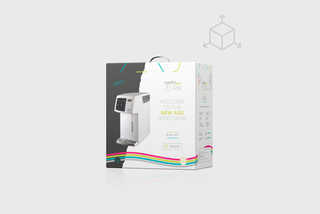 HappyFrizz Spa- Ideazione e simulazione 3D pakaging GDO